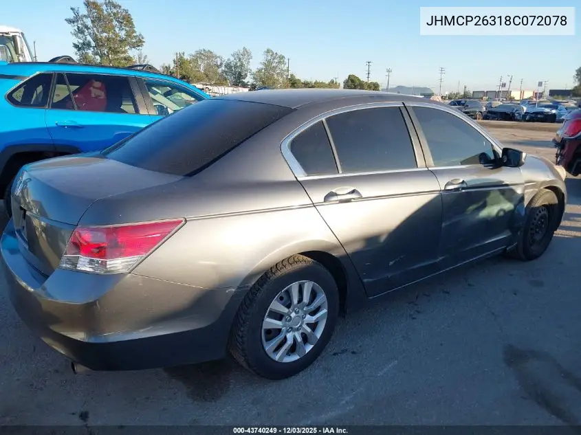 JHMCP26318C072078 2008 Honda Accord 2.4 Lx