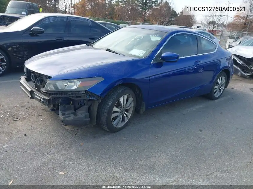 1HGCS12768A000521 2008 Honda Accord 2.4 Ex