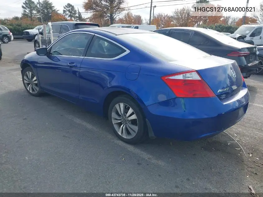 1HGCS12768A000521 2008 Honda Accord 2.4 Ex