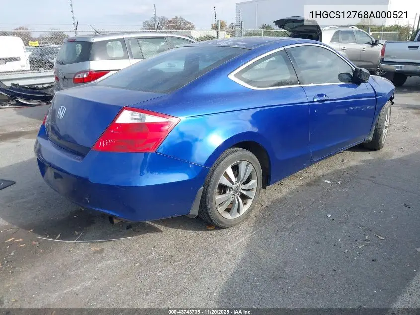 1HGCS12768A000521 2008 Honda Accord 2.4 Ex