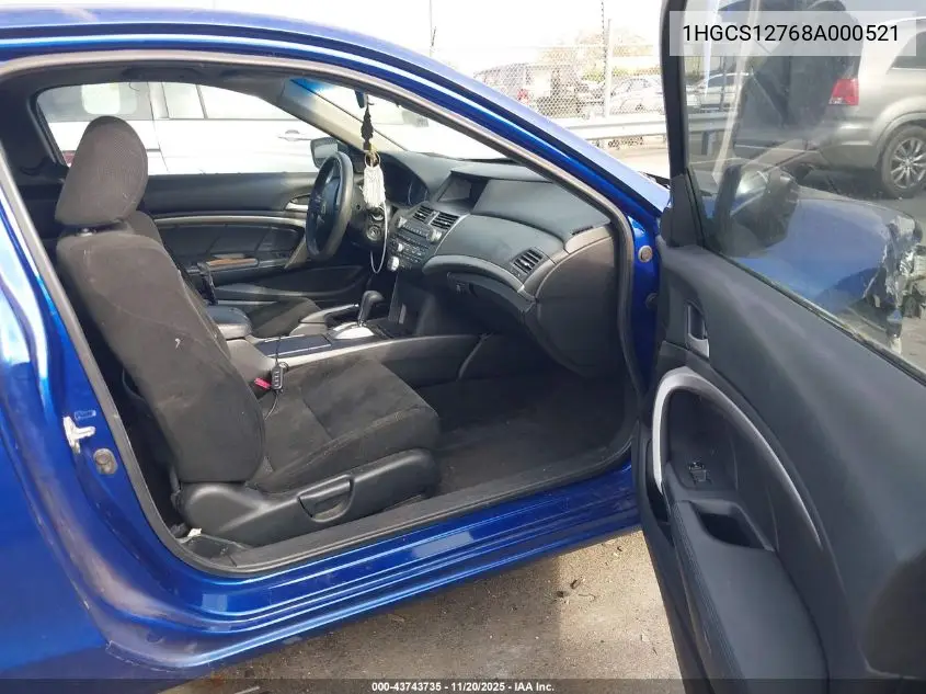 1HGCS12768A000521 2008 Honda Accord 2.4 Ex