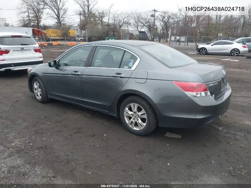 1HGCP26438A024718 2008 Honda Accord 2.4 Lx-P