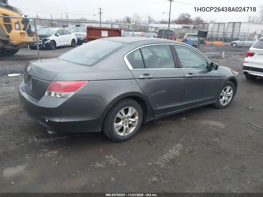 1HGCP26438A024718 2008 Honda Accord 2.4 Lx-P