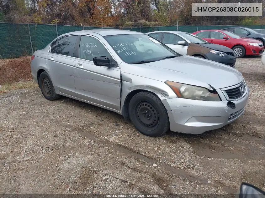 JHMCP26308C026015 2008 Honda Accord 2.4 Lx