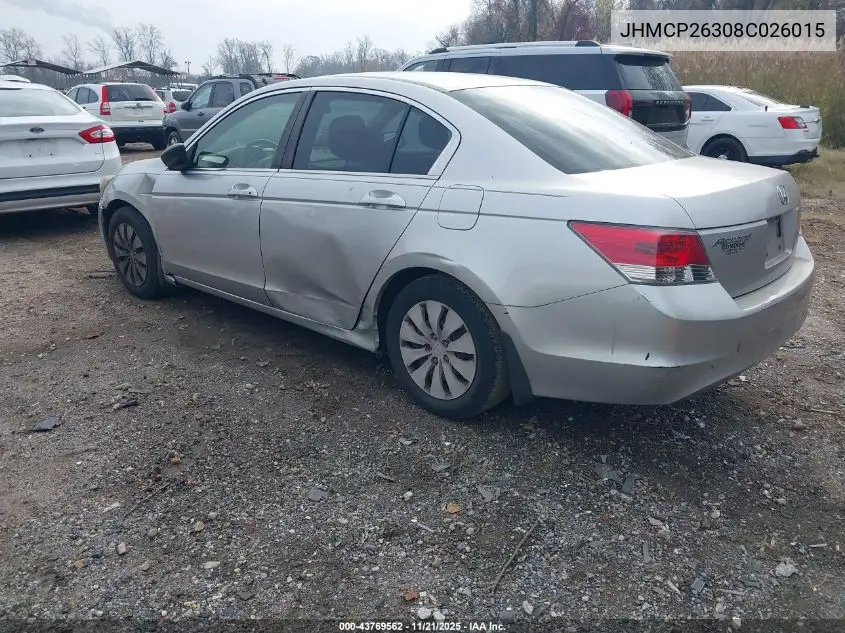 JHMCP26308C026015 2008 Honda Accord 2.4 Lx