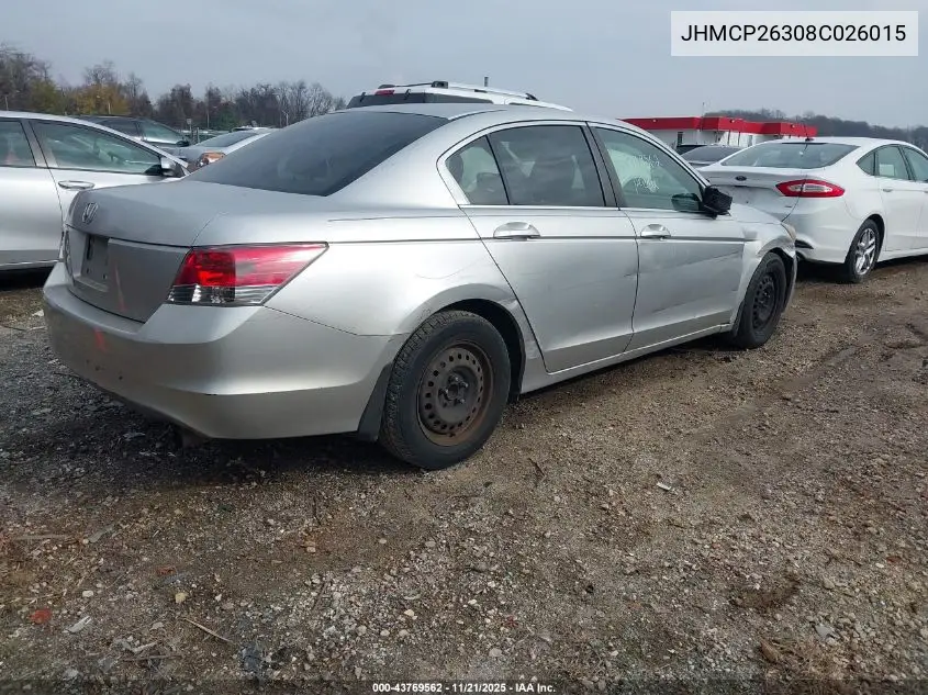 JHMCP26308C026015 2008 Honda Accord 2.4 Lx