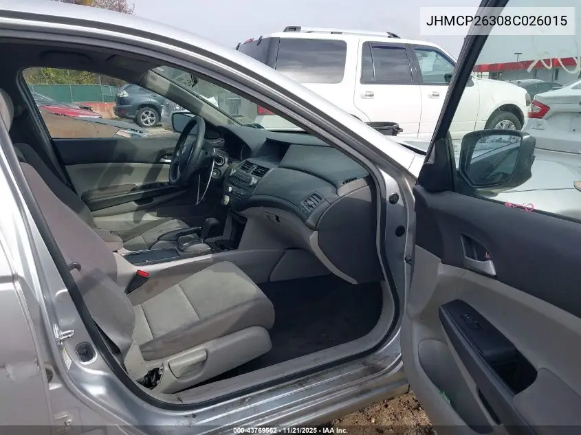 JHMCP26308C026015 2008 Honda Accord 2.4 Lx