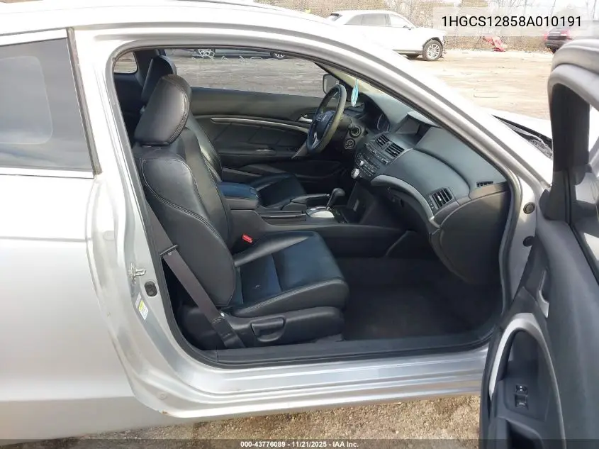 1HGCS12858A010191 2008 Honda Accord Cpe 2.4 Ex-L/Ex-L