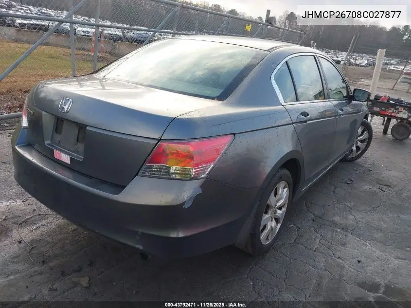 JHMCP26708C027877 2008 Honda Accord 2.4 Ex