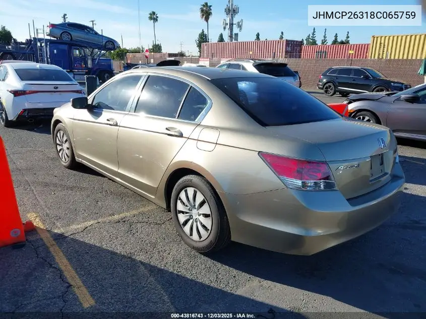 JHMCP26318C065759 2008 Honda Accord 2.4 Lx