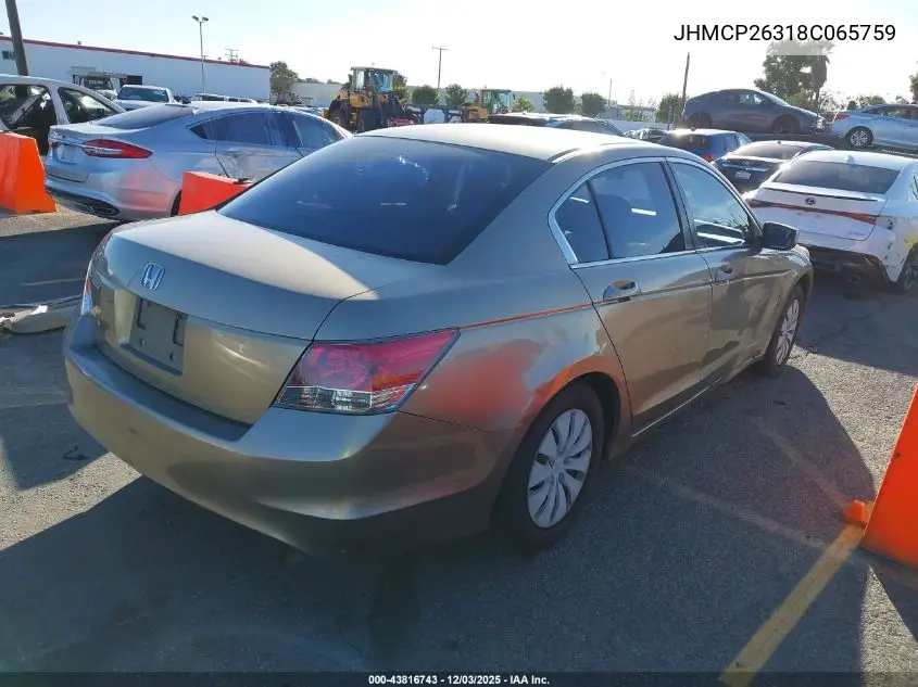 JHMCP26318C065759 2008 Honda Accord 2.4 Lx