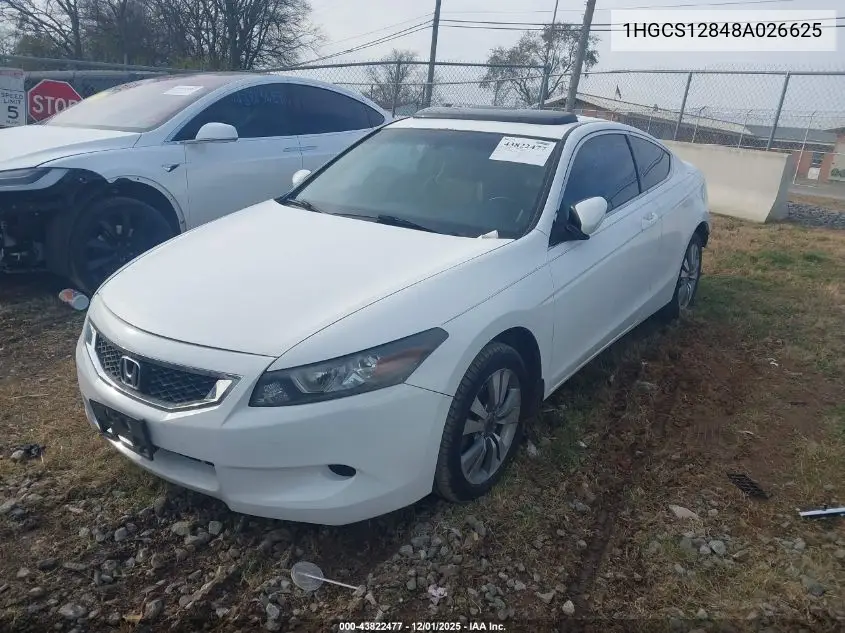 1HGCS12848A026625 2008 Honda Accord Cpe 2.4 Ex-L/Ex-L