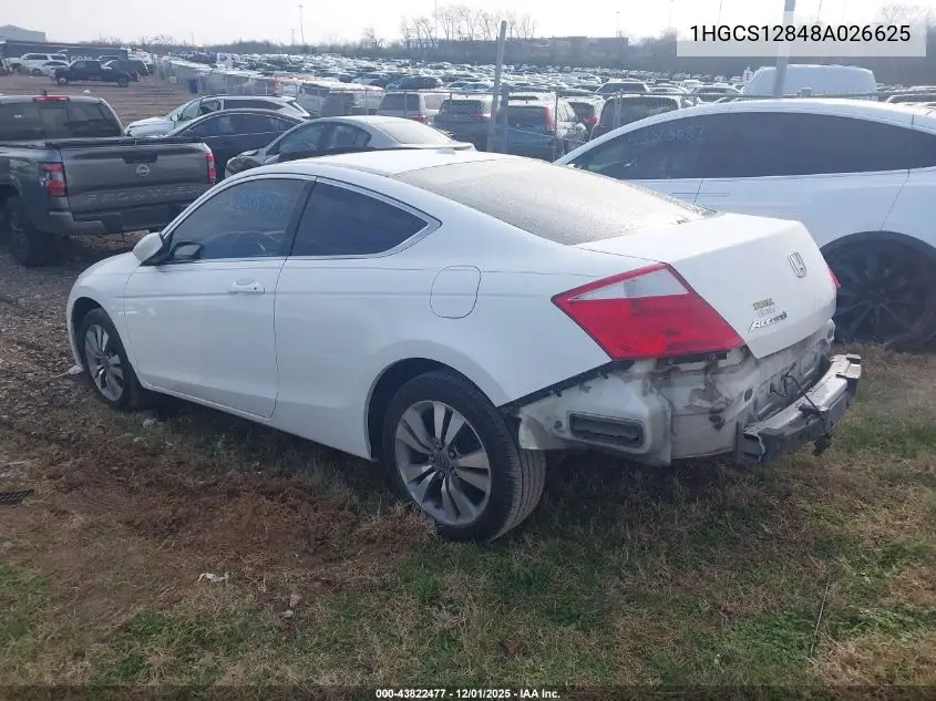 1HGCS12848A026625 2008 Honda Accord Cpe 2.4 Ex-L/Ex-L