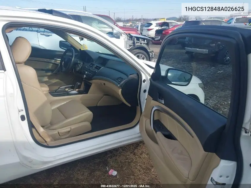 1HGCS12848A026625 2008 Honda Accord Cpe 2.4 Ex-L/Ex-L