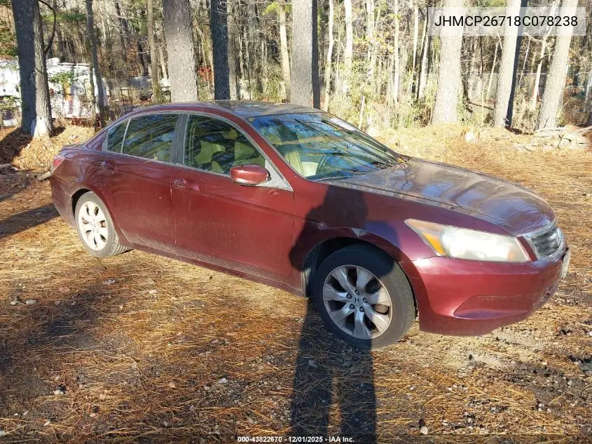 JHMCP26718C078238 2008 Honda Accord 2.4 Ex