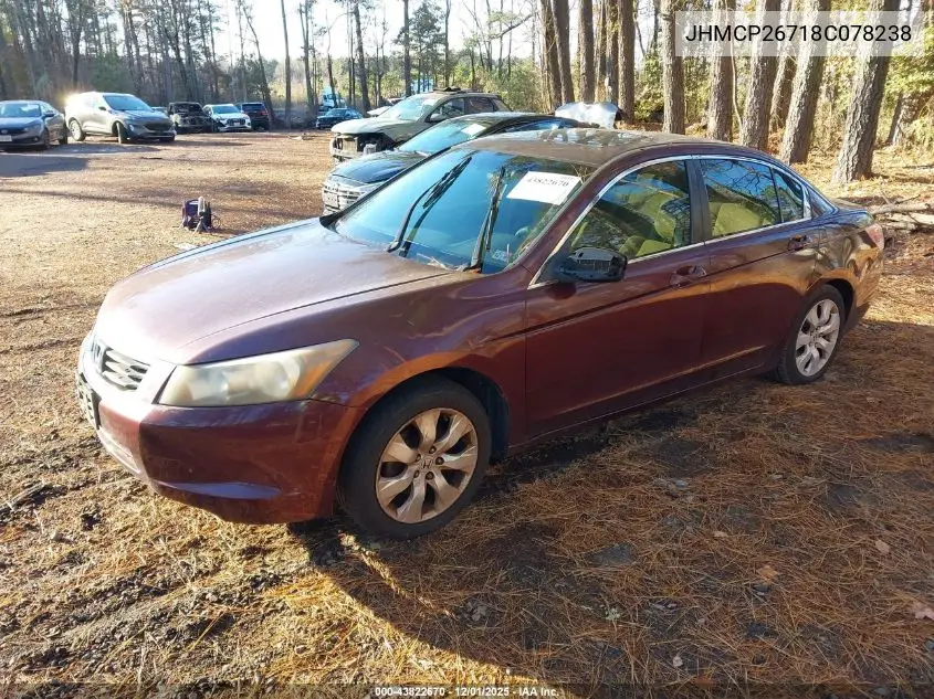 JHMCP26718C078238 2008 Honda Accord 2.4 Ex