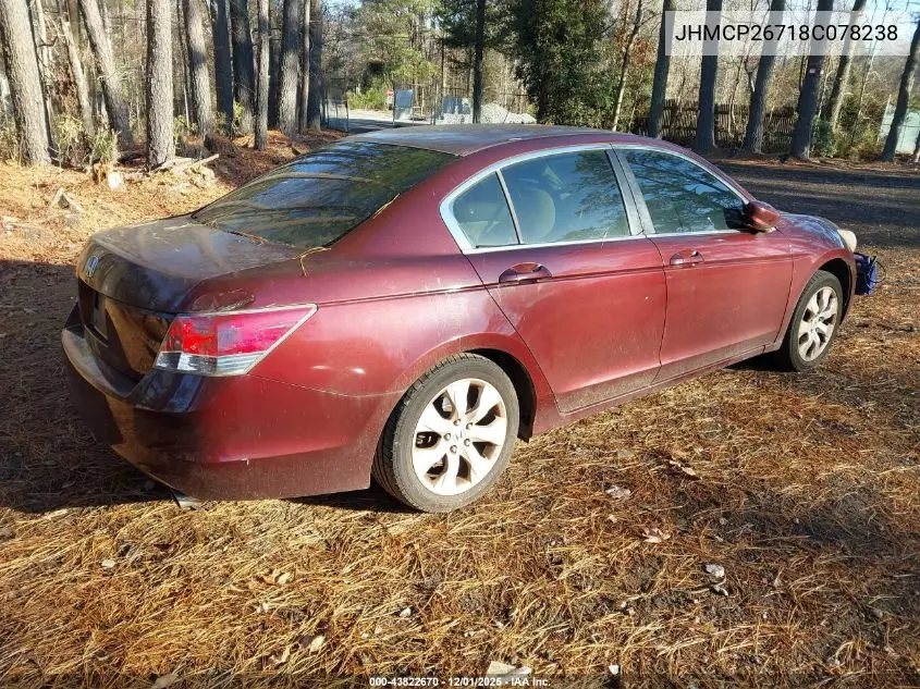 JHMCP26718C078238 2008 Honda Accord 2.4 Ex