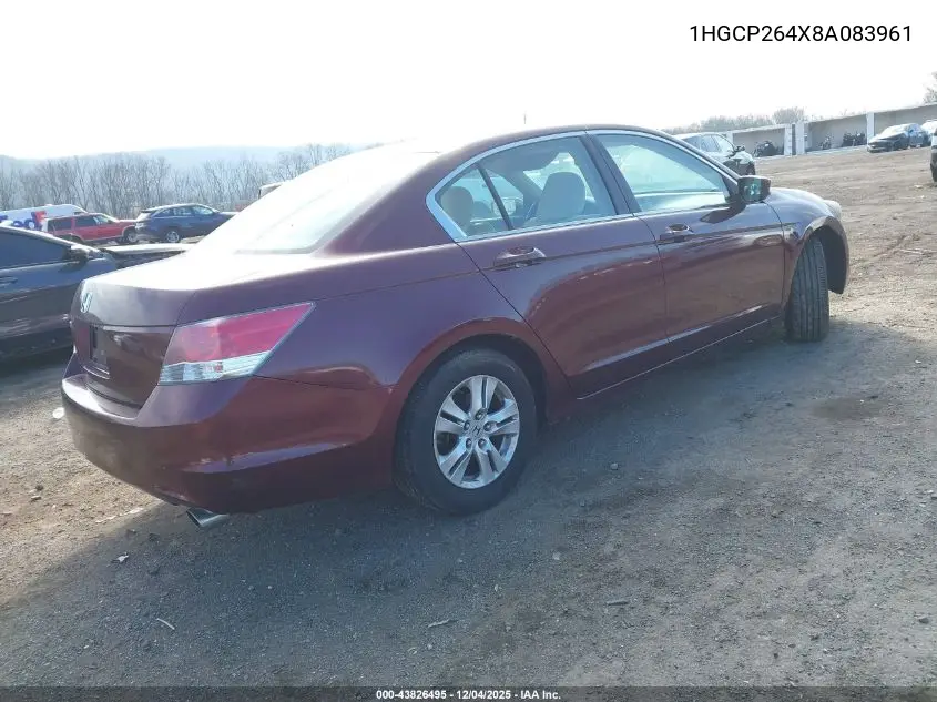1HGCP264X8A083961 2008 Honda Accord 2.4 Lx-P