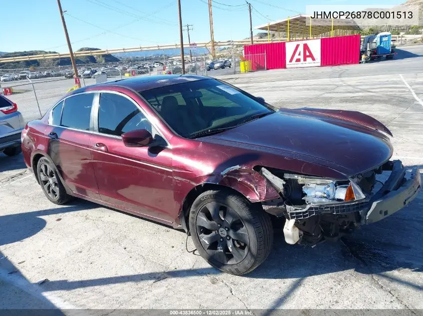 JHMCP26878C001513 2008 Honda Accord 2.4 Ex-L