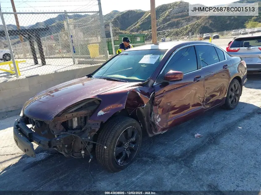 JHMCP26878C001513 2008 Honda Accord 2.4 Ex-L