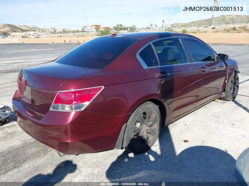 JHMCP26878C001513 2008 Honda Accord 2.4 Ex-L