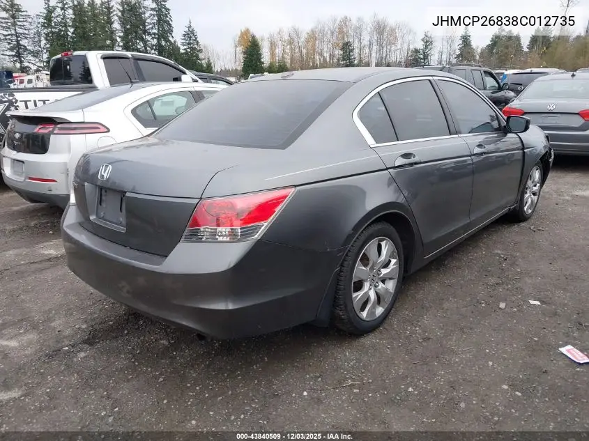 JHMCP26838C012735 2008 Honda Accord 2.4 Ex-L