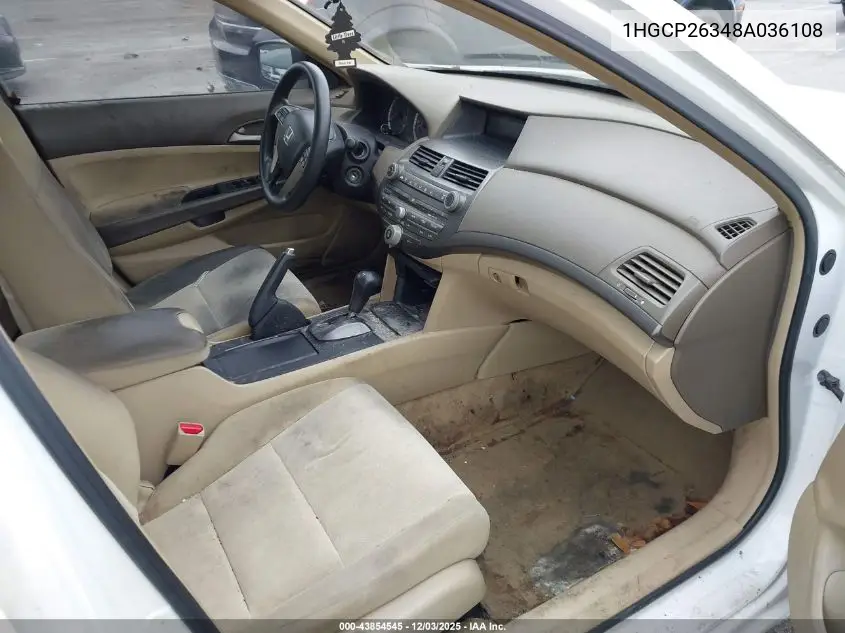 1HGCP26348A036108 2008 Honda Accord 2.4 Lx