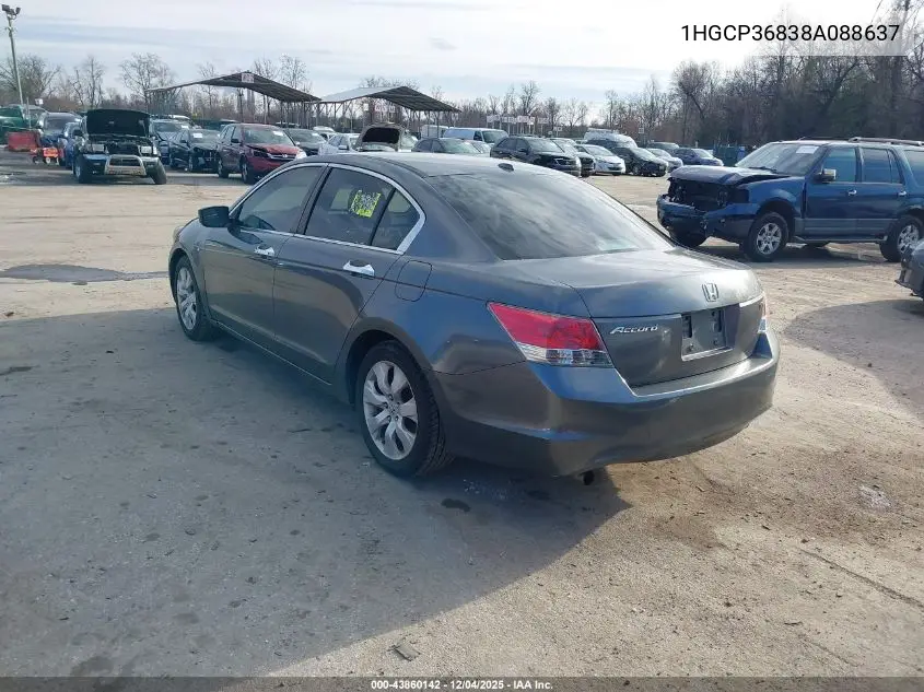 1HGCP36838A088637 2008 Honda Accord 3.5 Ex-L
