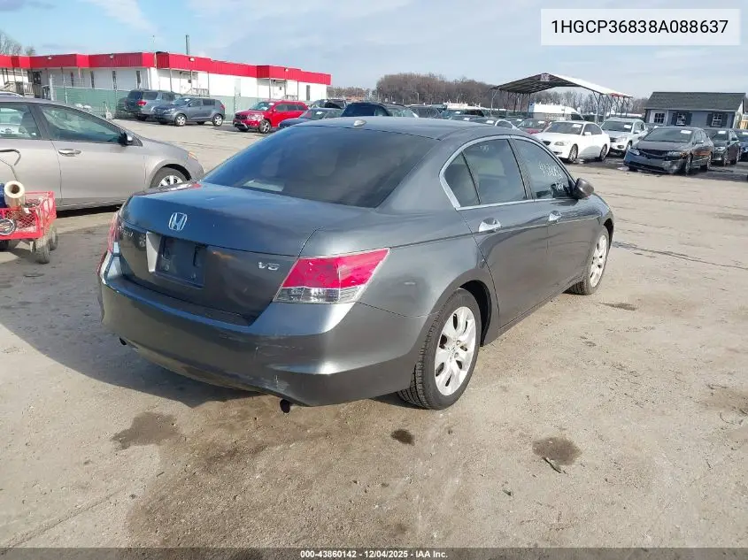 1HGCP36838A088637 2008 Honda Accord 3.5 Ex-L
