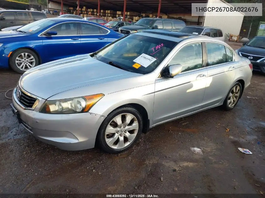 1HGCP26708A022676 2008 Honda Accord 2.4 Ex