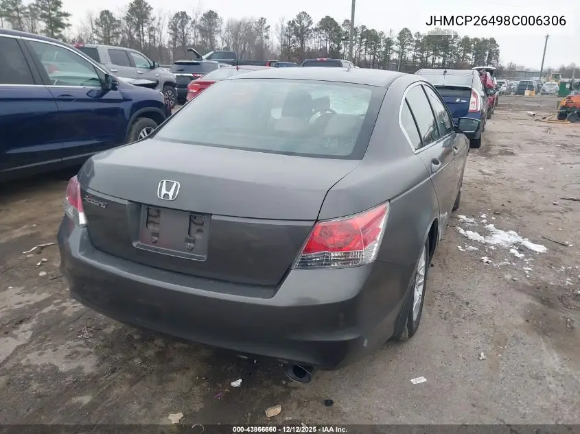 JHMCP26498C006306 2008 Honda Accord 2.4 Lx-P