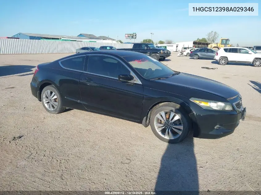 1HGCS12398A029346 2008 Honda Accord 2.4 Lx-S
