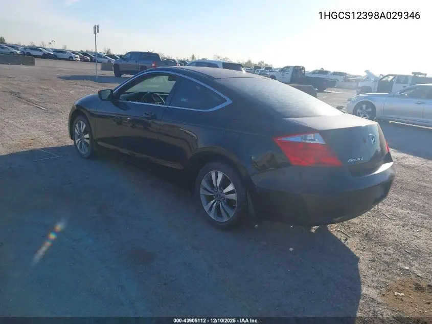 1HGCS12398A029346 2008 Honda Accord 2.4 Lx-S