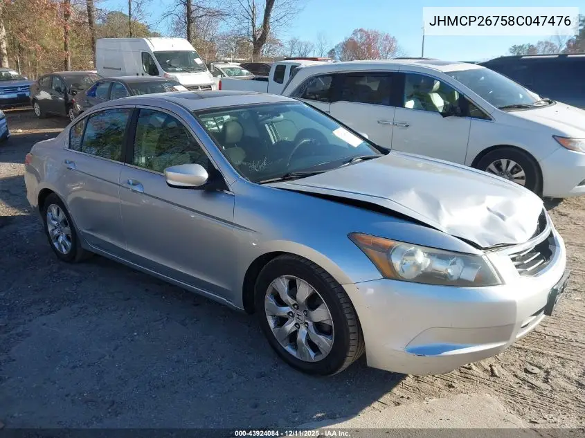 JHMCP26758C047476 2008 Honda Accord 2.4 Ex