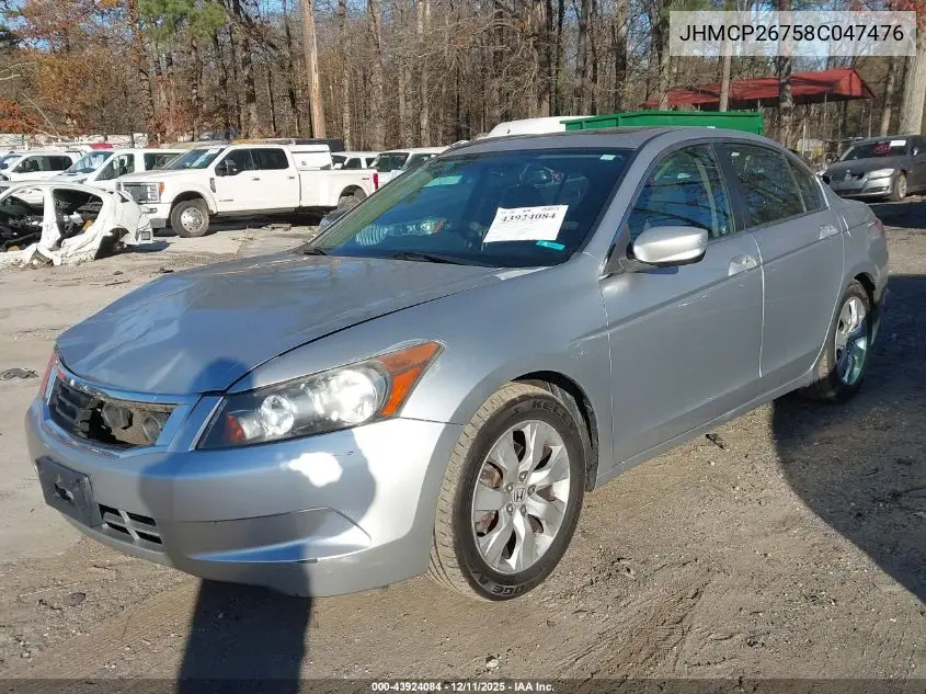 JHMCP26758C047476 2008 Honda Accord 2.4 Ex