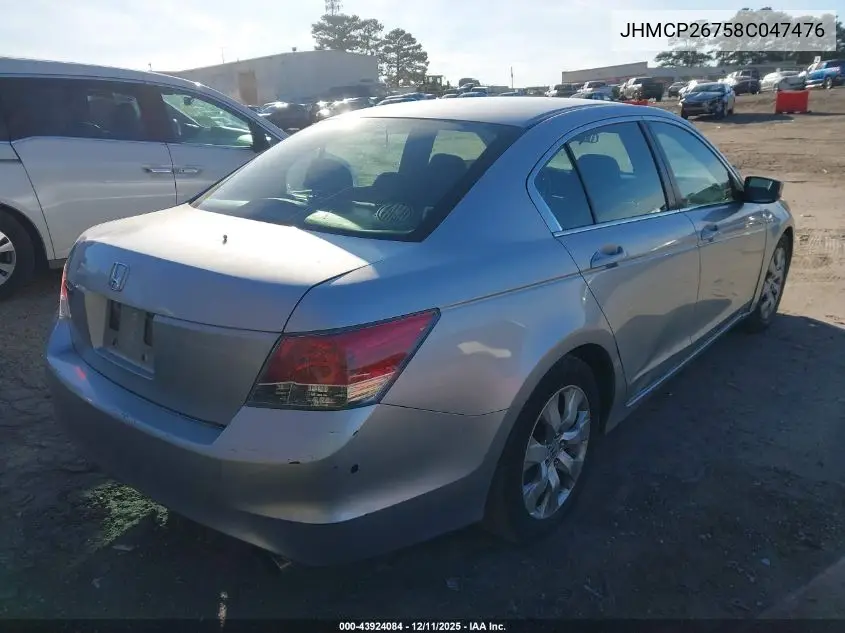 JHMCP26758C047476 2008 Honda Accord 2.4 Ex