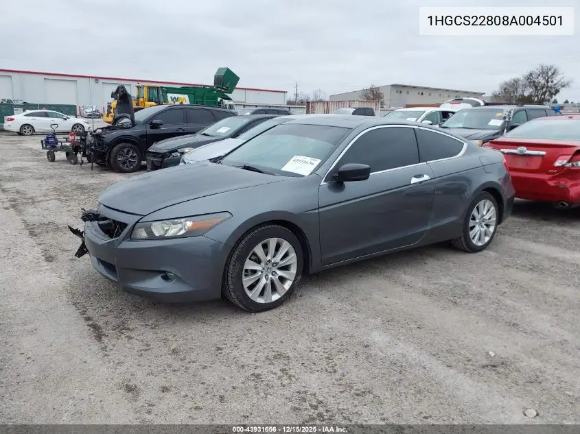 1HGCS22808A004501 2008 Honda Accord 3.5 Ex-L
