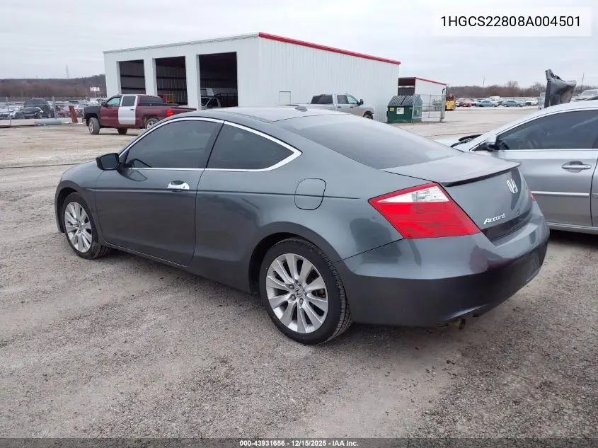 1HGCS22808A004501 2008 Honda Accord 3.5 Ex-L