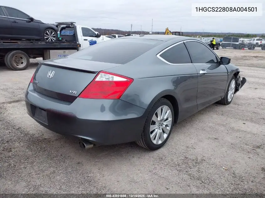 1HGCS22808A004501 2008 Honda Accord 3.5 Ex-L