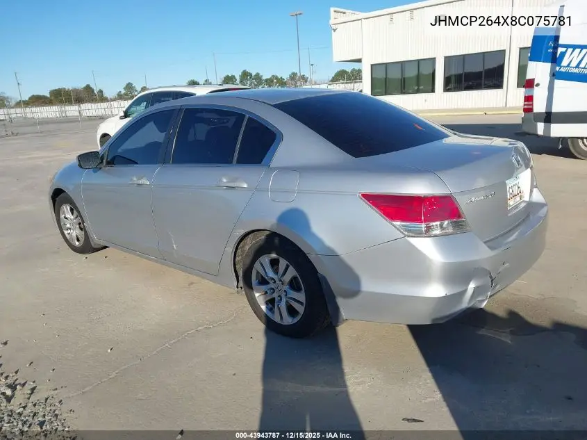 JHMCP264X8C075781 2008 Honda Accord 2.4 Lx-P