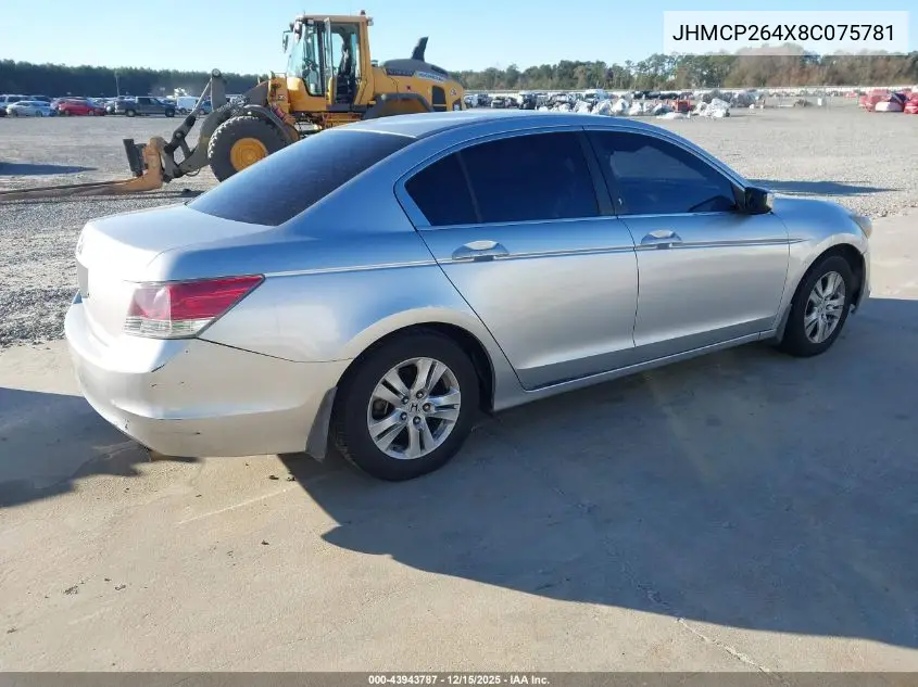 JHMCP264X8C075781 2008 Honda Accord 2.4 Lx-P