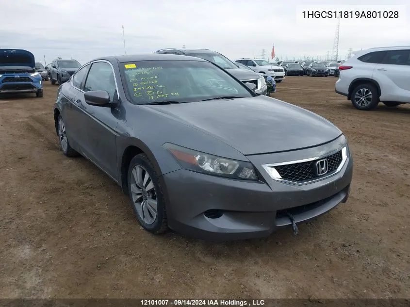 1HGCS11819A801028 2009 Honda Accord Cpe