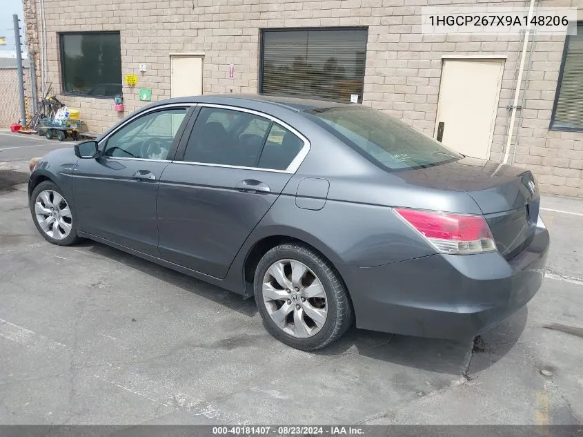 2009 Honda Accord 2.4 Ex VIN: 1HGCP267X9A148206 Lot: 40181407