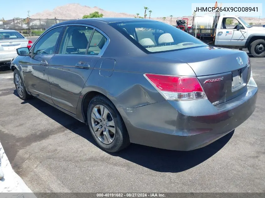 2009 Honda Accord 2.4 Lx-P VIN: JHMCP264X9C008941 Lot: 40191682