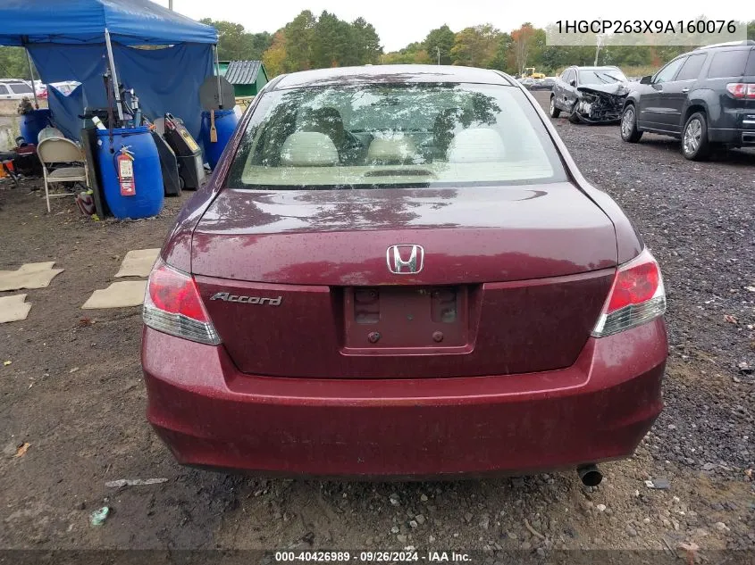 2009 Honda Accord 2.4 Lx VIN: 1HGCP263X9A160076 Lot: 40426989