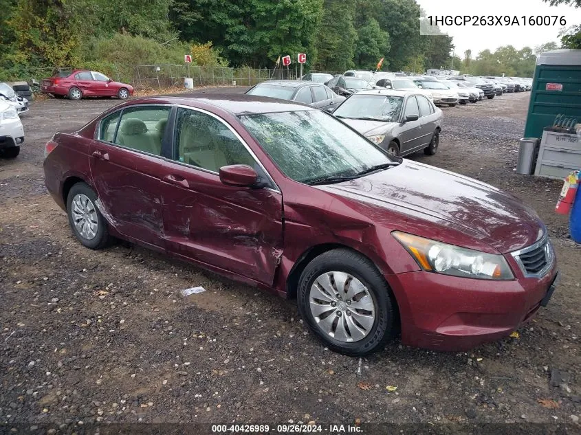 2009 Honda Accord 2.4 Lx VIN: 1HGCP263X9A160076 Lot: 40426989