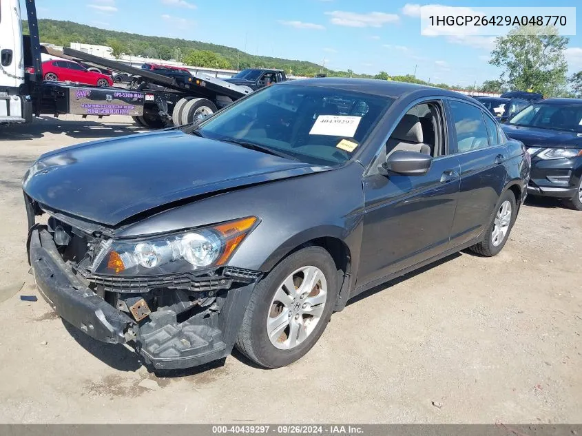 2009 Honda Accord 2.4 Lx-P VIN: 1HGCP26429A048770 Lot: 40439297