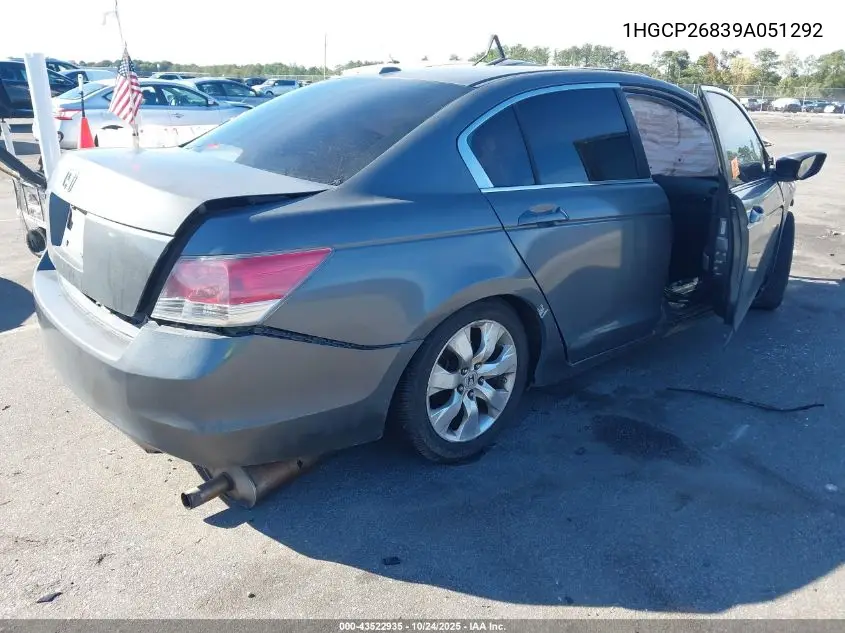 1HGCP26839A051292 2009 Honda Accord 2.4 Ex-L