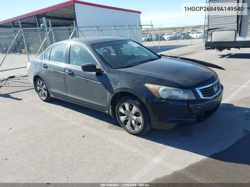 1HGCP26849A149540 2009 Honda Accord 2.4 Ex-L