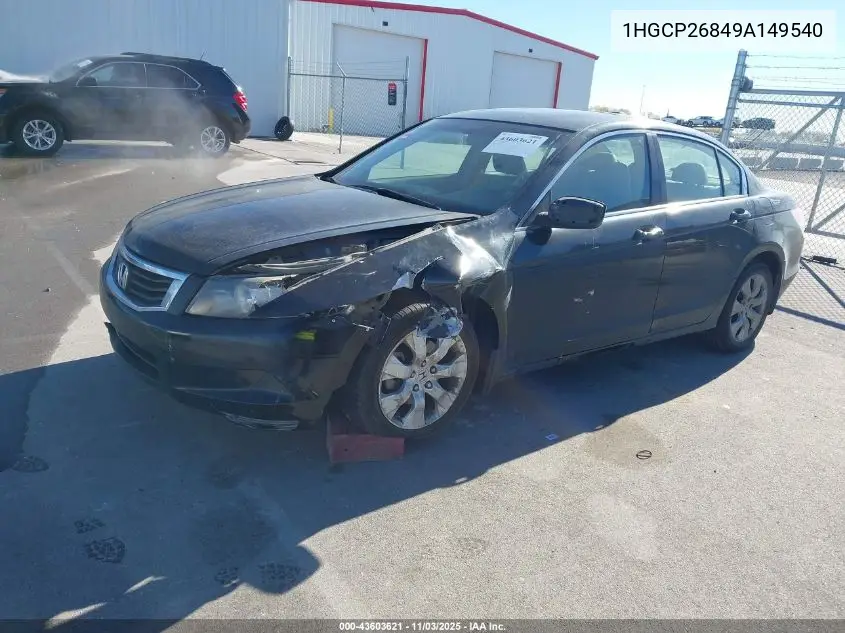 1HGCP26849A149540 2009 Honda Accord 2.4 Ex-L